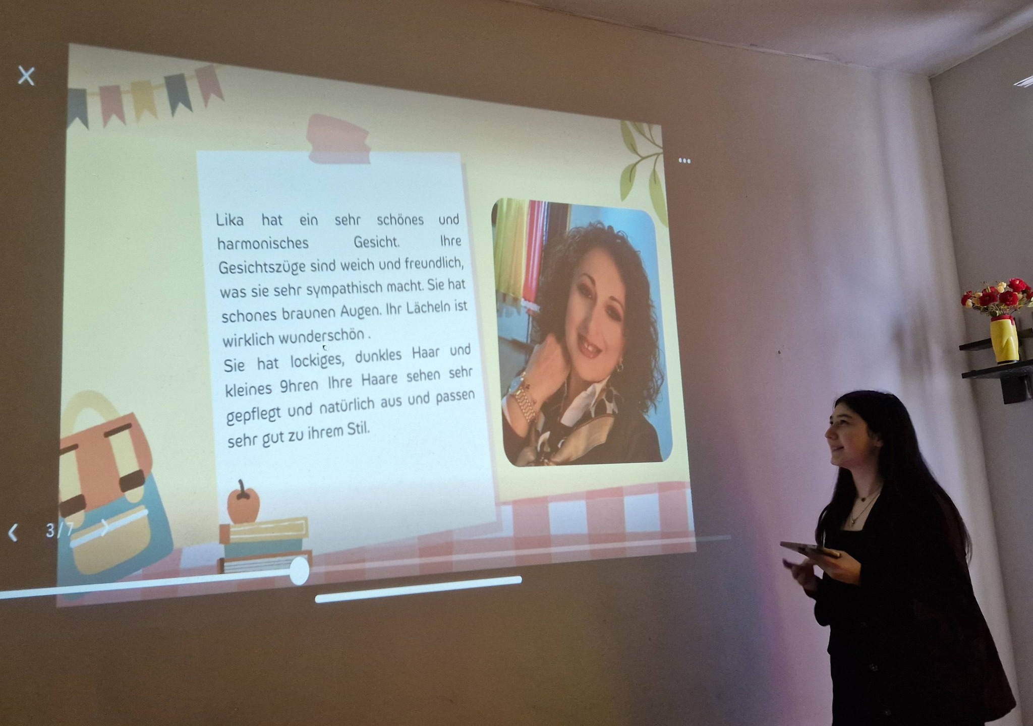 გერმანული ენის გაკვეთილზე ჩატარდა პრეზენტაცია თემაზე „Eine Person beschreiben“.
